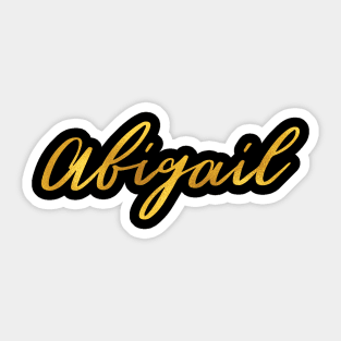 Abigail Name Hand Lettering in Gold Letters Sticker